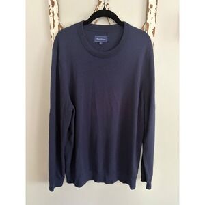 Wool & Prince 100% Merino Wool Lightweight Crewneck Sweater Size XL Blue